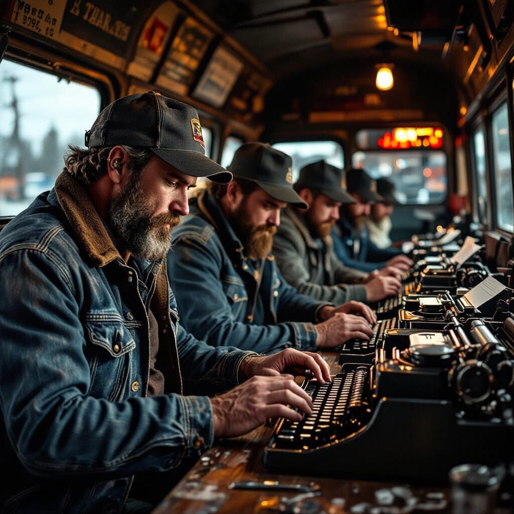 Truckers Type Shakespeare in Nostalgic Truck Stop