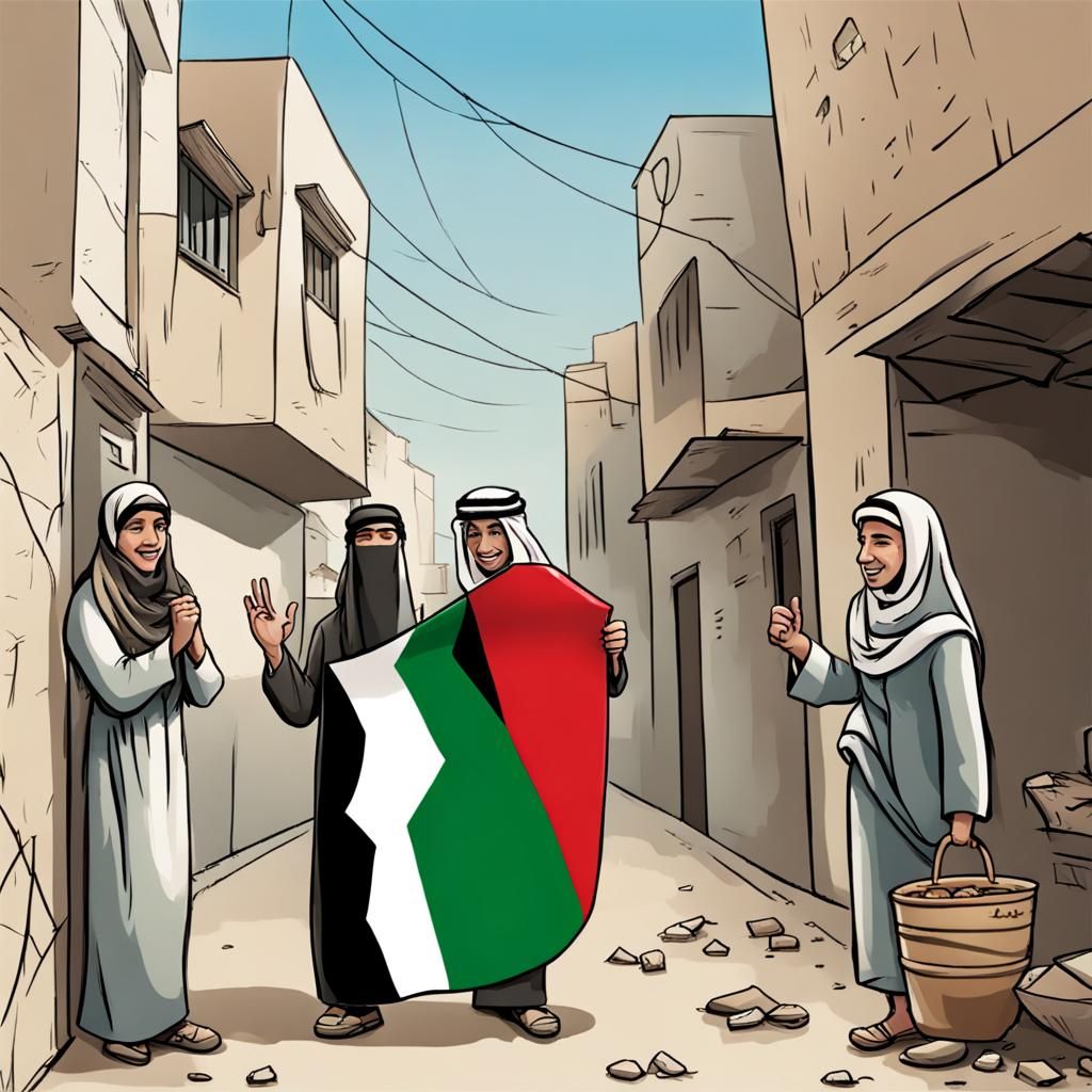 Symbolic Image of Palestine with Hopeful Theme