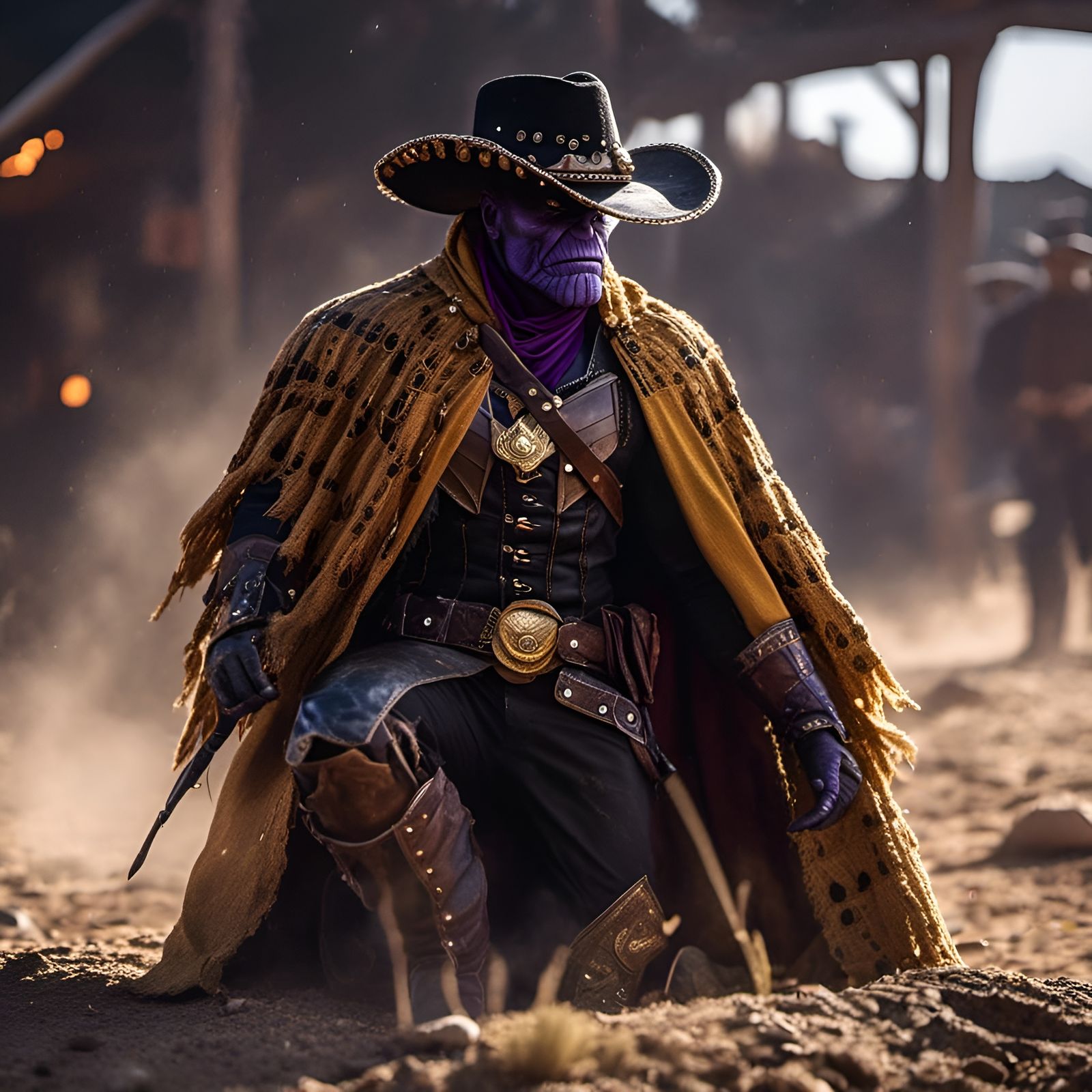 Thanos as Cowboy in Wild West Style