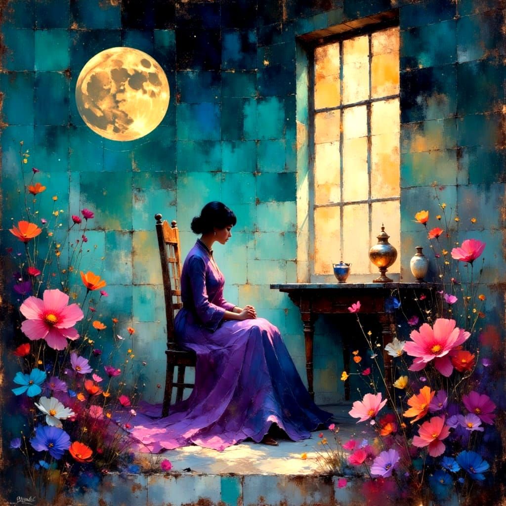 Ethereal Starry Night Dreamscape in Soft Focus