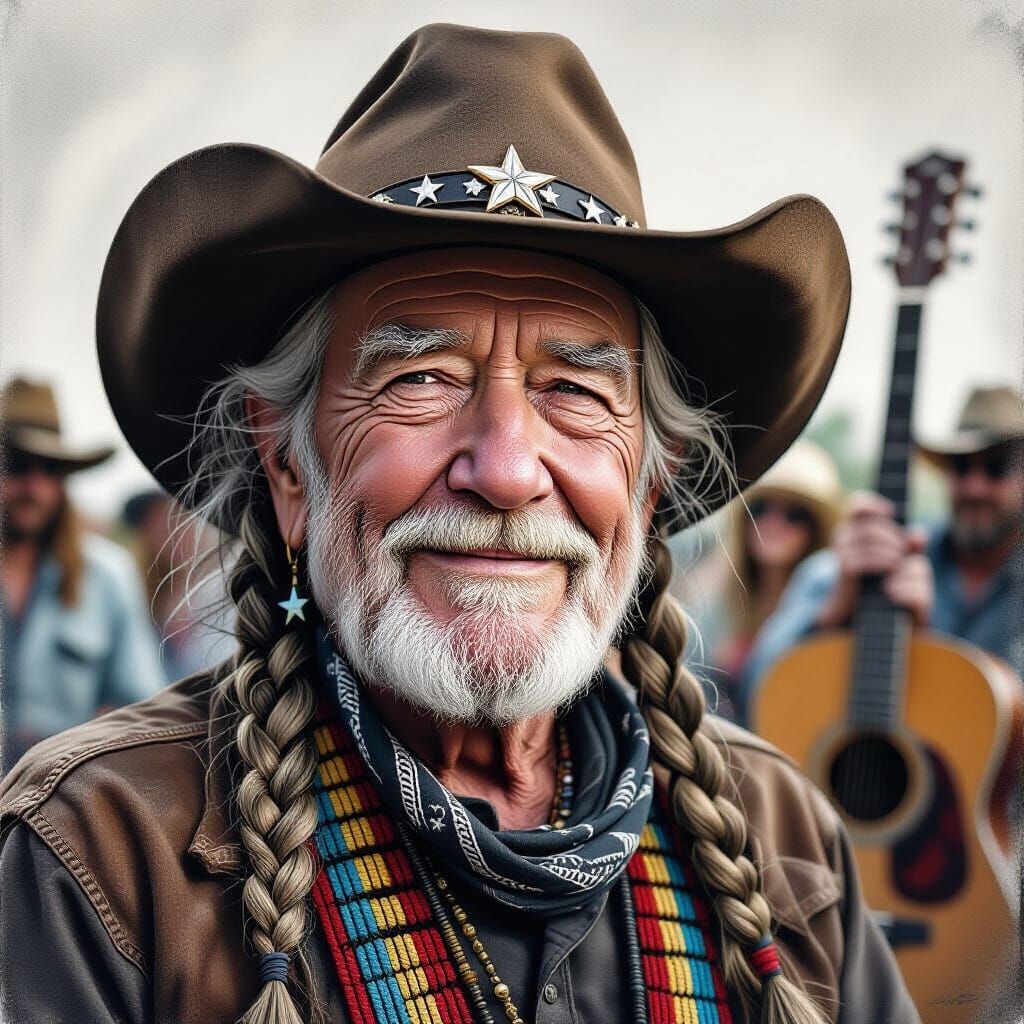 Willie Nelson: A Soulful Pencil Sketch Portrait