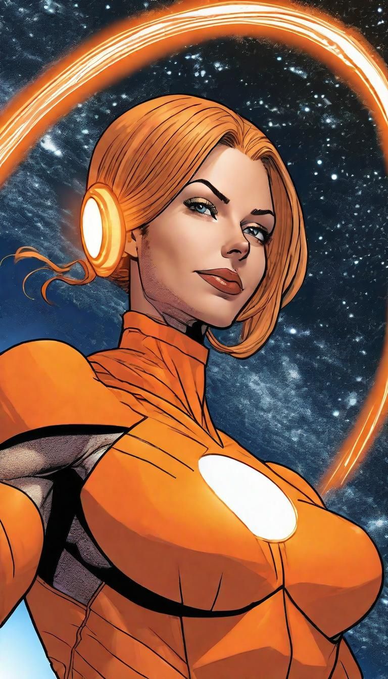 Orange Lantern Lightspeed Space Travel: Comic Book Style