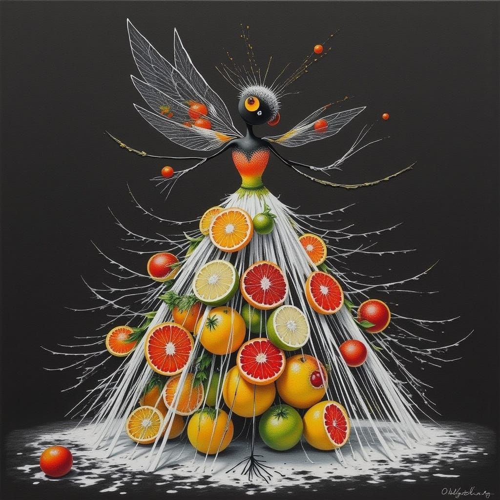 Woman in Striking Glass Dress