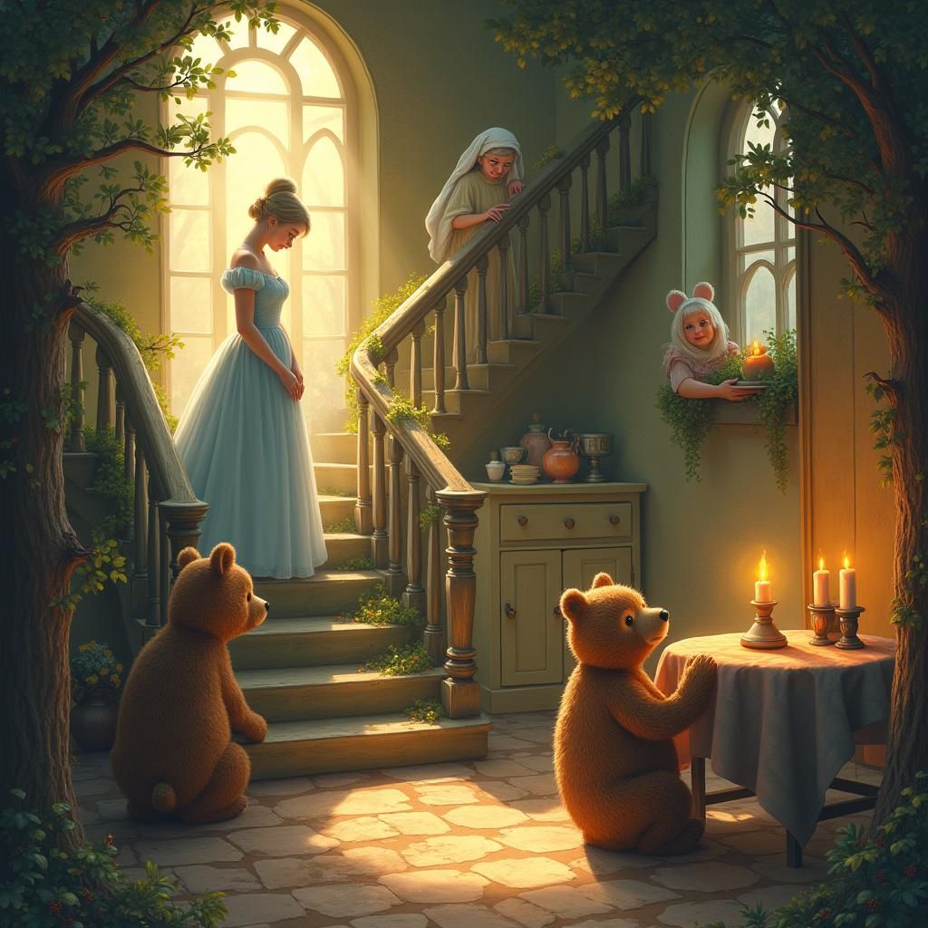 Enchanting Fairytale Scene in Ethereal Lighting