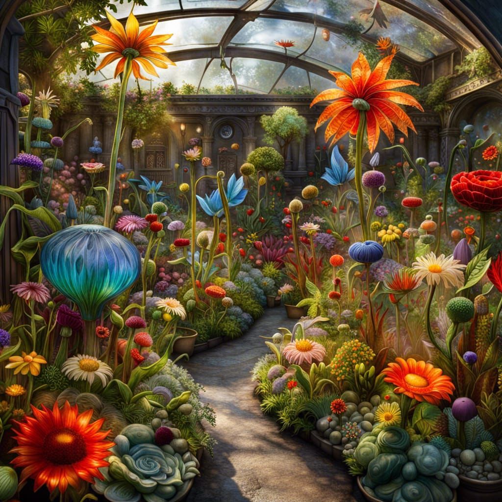 Glass Flowers in Fairyland Urban Garden