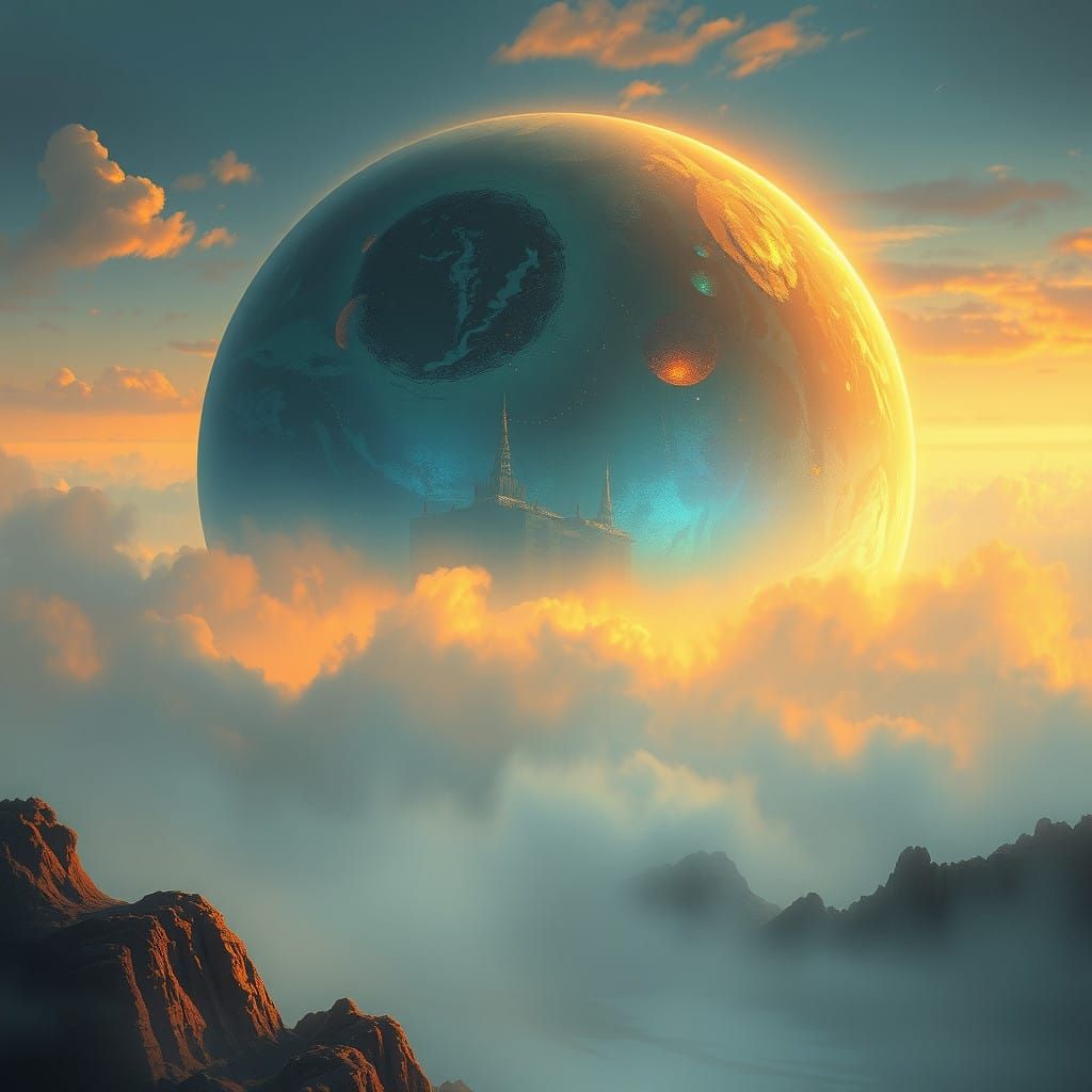 Dreamlike Iridescent Planet