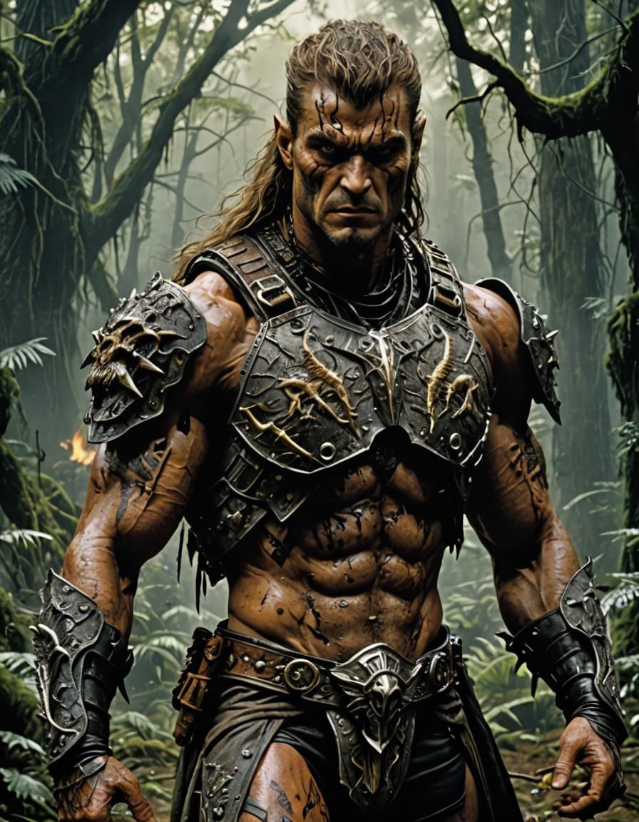 Reptilian Warrior in Living Armor: Fantasy Concept Art