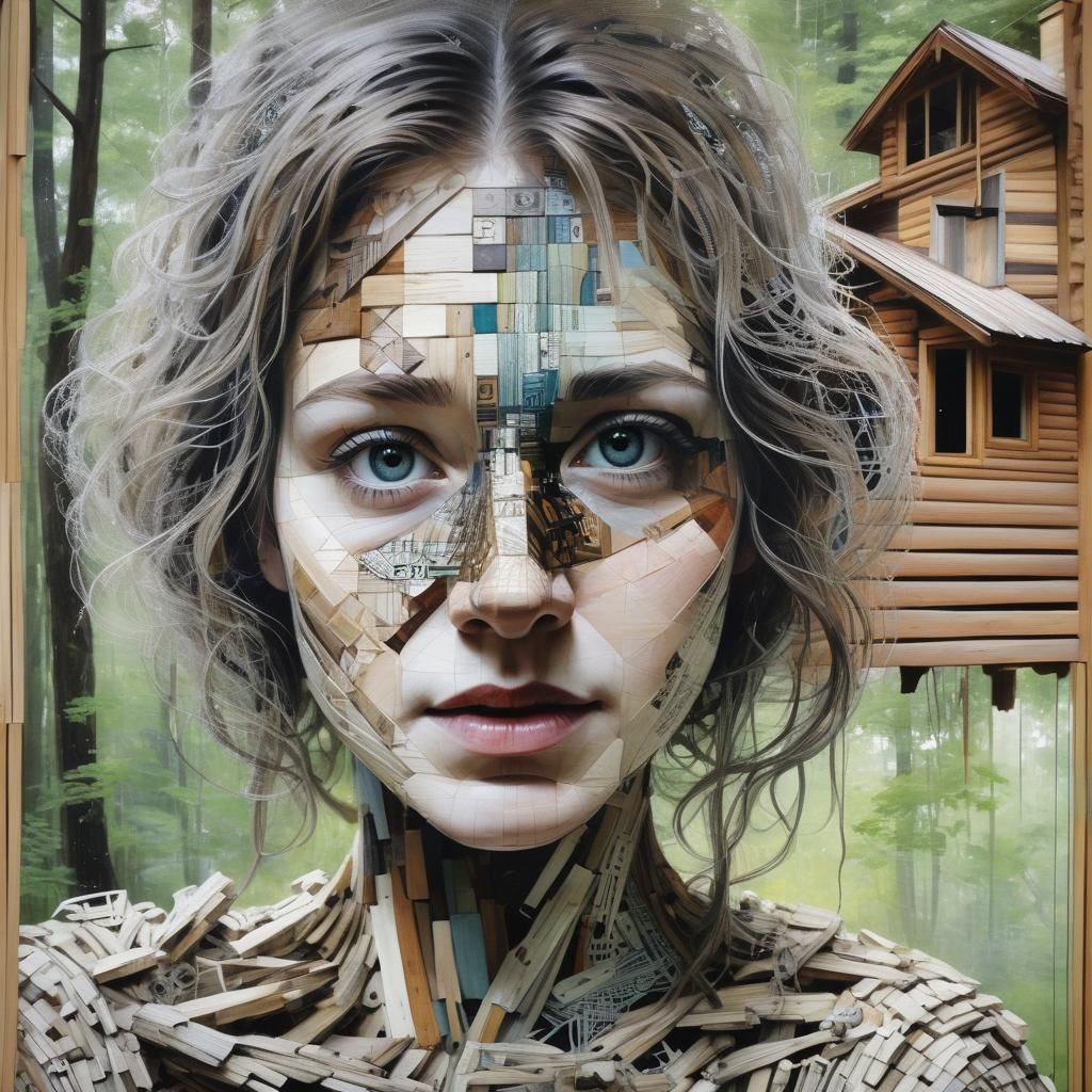 Ethereal Ghostwriter in Zentangle Log Cabin