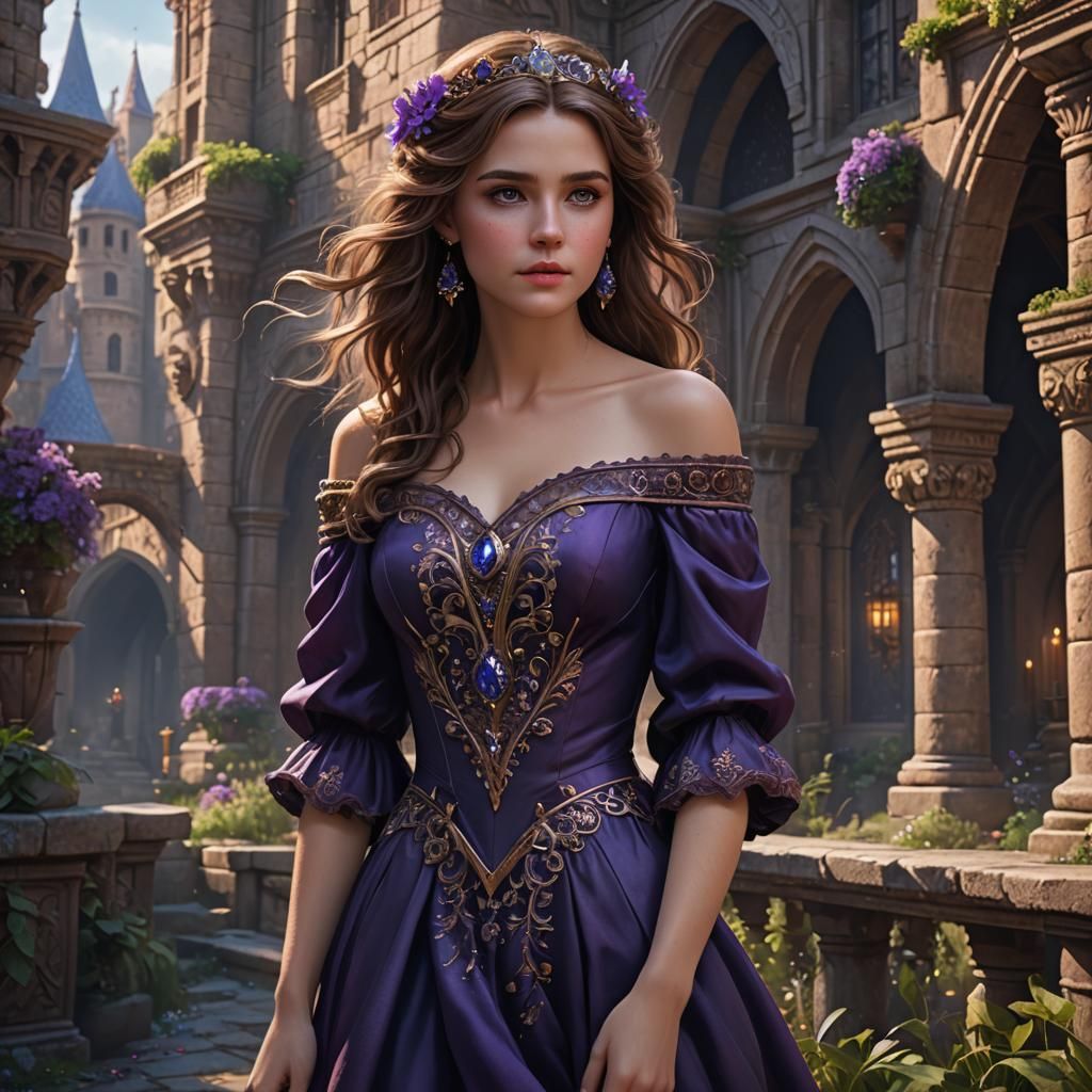 Princess with Flowing Dress: Fantasy Concept Art