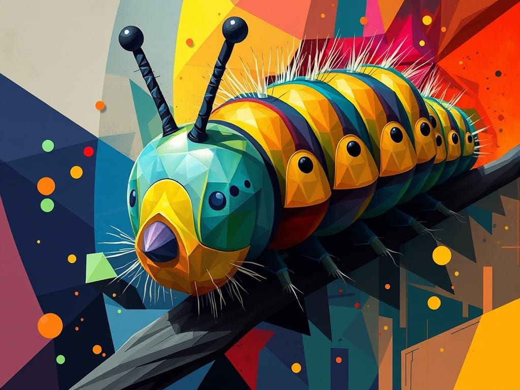 Surreal Cubist Geometries in Vibrant Contrasting Colors