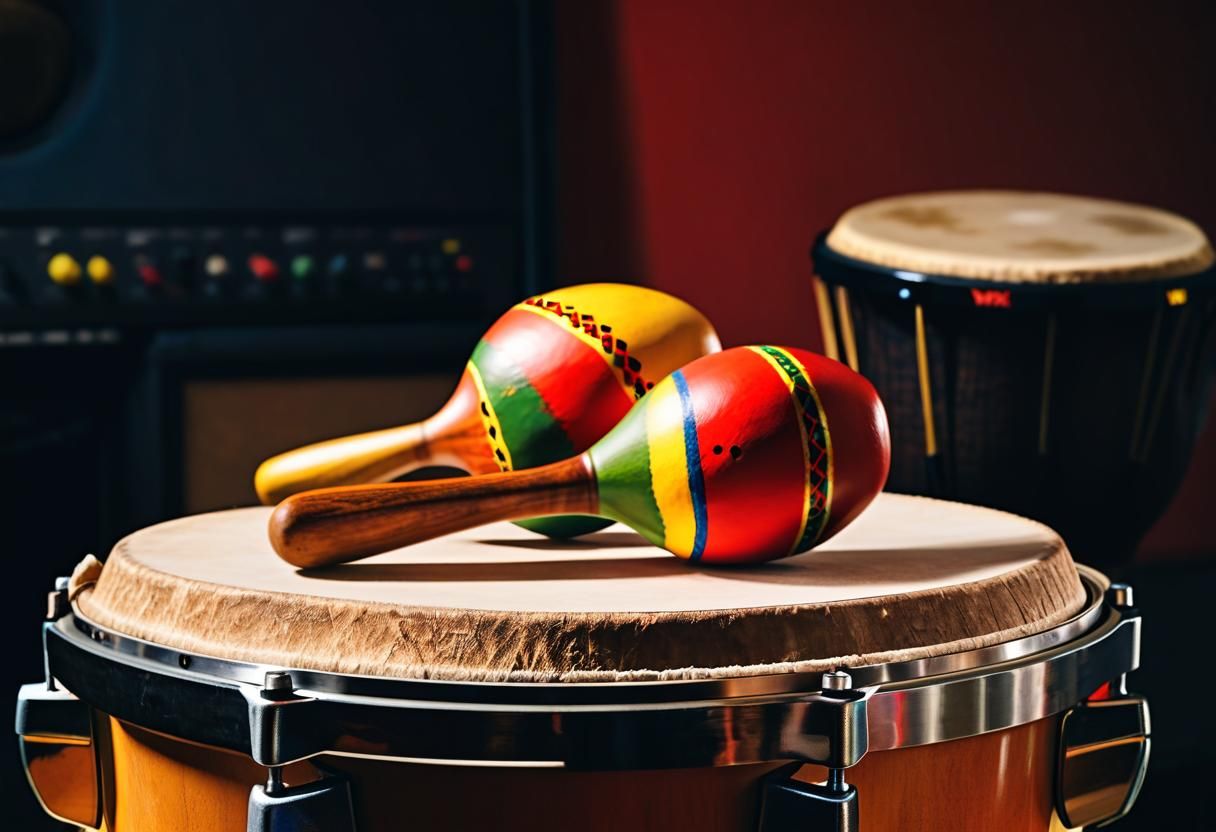 Maracas and Bongo in Studio Setting