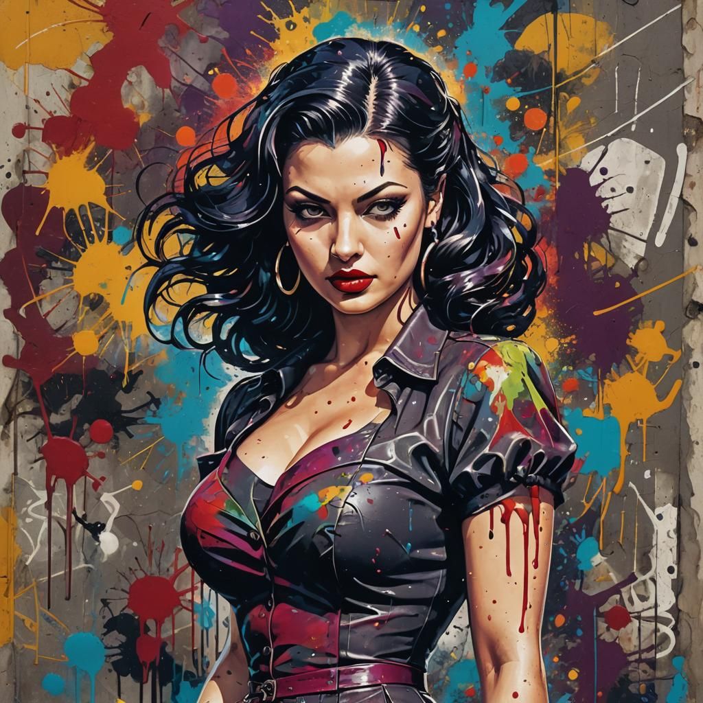 1940s Grunge Style Poster of Aria Giovanni