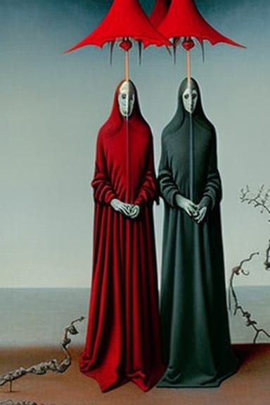 Wyrd Sisters Coven in a Surreal Cinematic Style