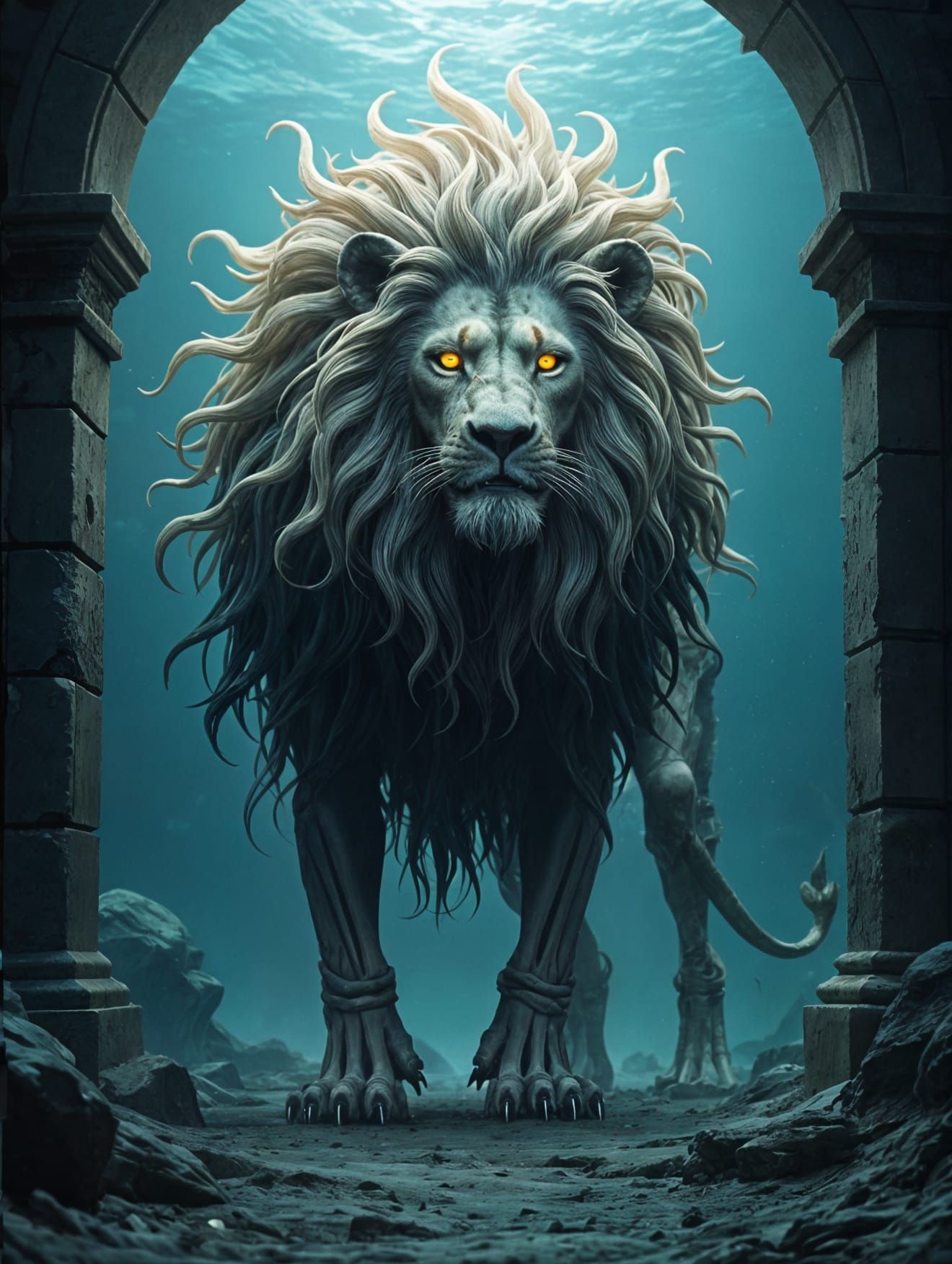 Ethereal Skeleton Lion Guards Underworld Sea Passage