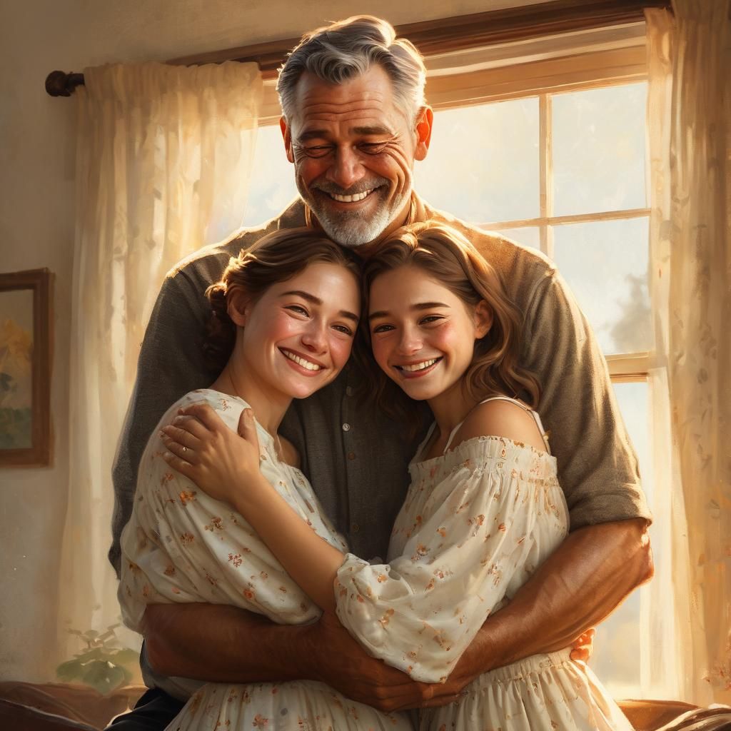 Heartwarming Family Portrait in Rockwell Style