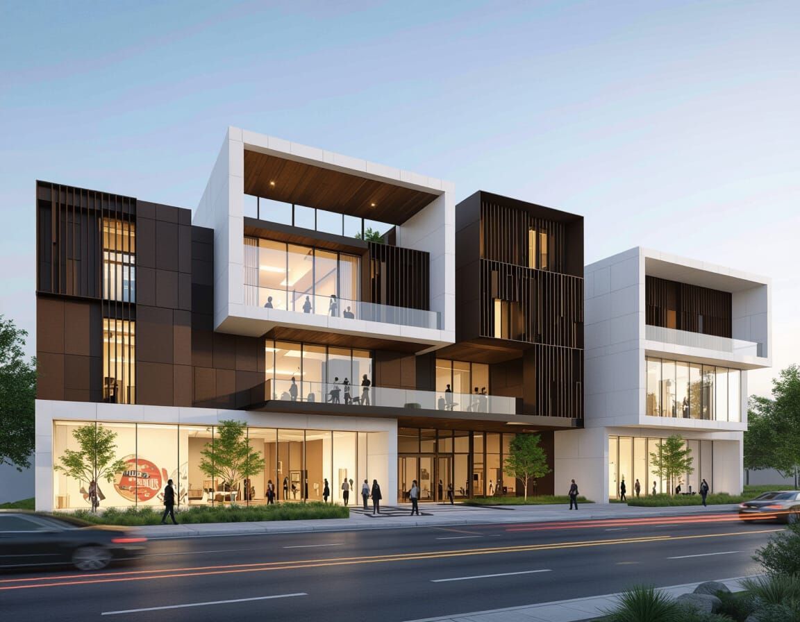 Modern Arts Building Facade Designs with Elegant Details