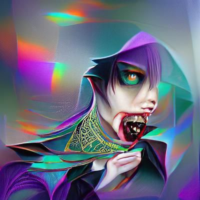 Iridescent Vampire Thief Digital Illustration