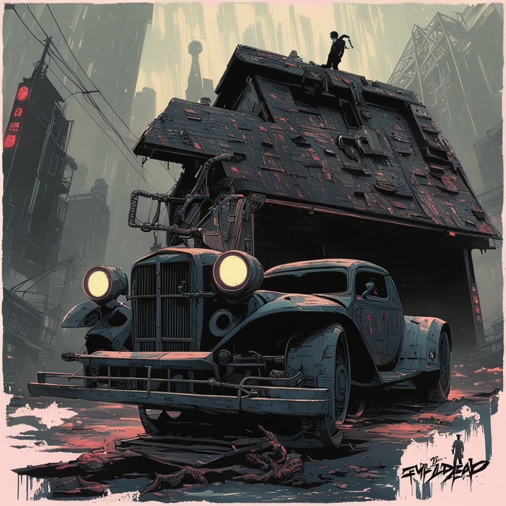 Evil Dead in Cyberpunk 2099 Neon Style