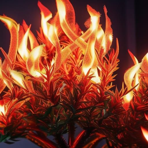 Burning Thornbush with Eternal Flames