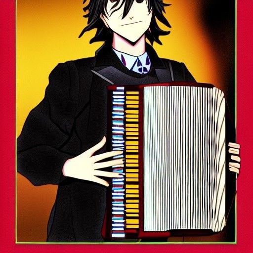 Anime Nikolai Gogol Plays Accordion