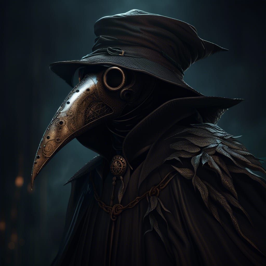 Dark Fantasy Plague Doctor, Hyperrealistic Concept Art