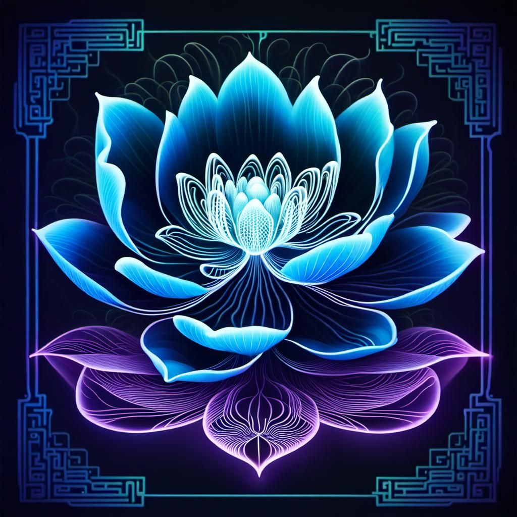 Burning Lotus Flower in Kirlian Photography