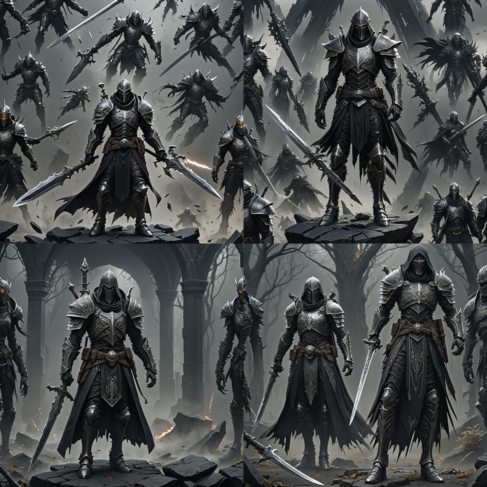 Warforged Warlock with Greatsword: Digital Matte Painting