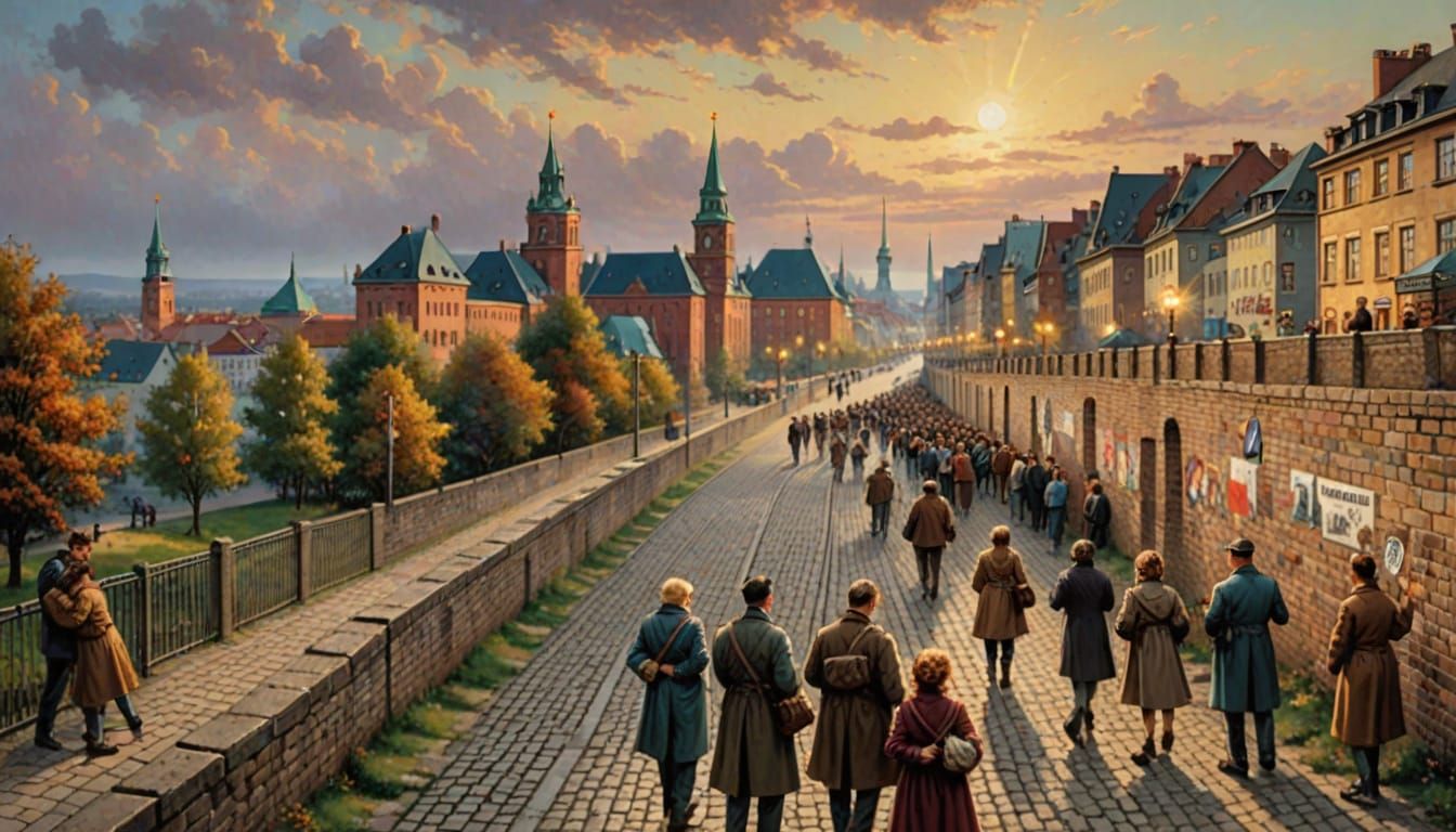 Berlin Wall Landscape by Thomas Kinkade