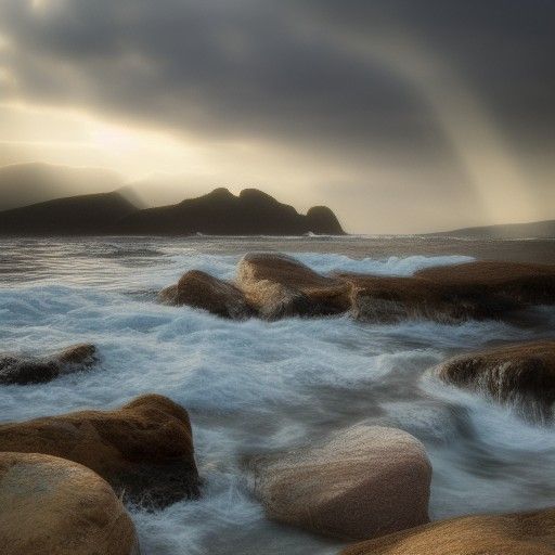 Divine Sunlight on Savage Rocks