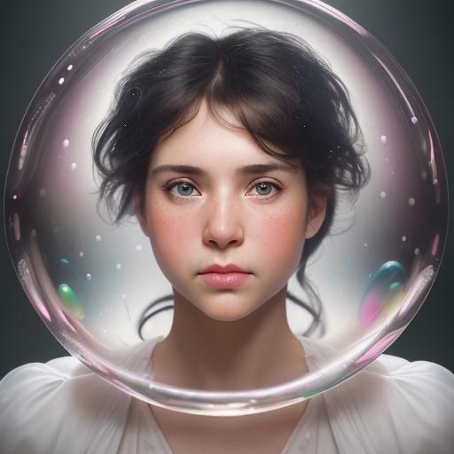 Iridescent Soap Bubbles Portrait Photography