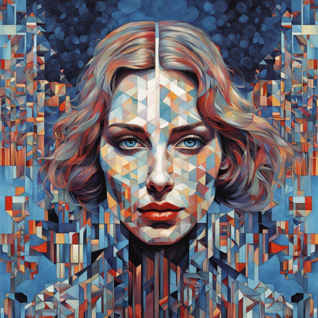 "BRIANNA"....Blue eyes red lips rouged cheeks, Escher, Greta...