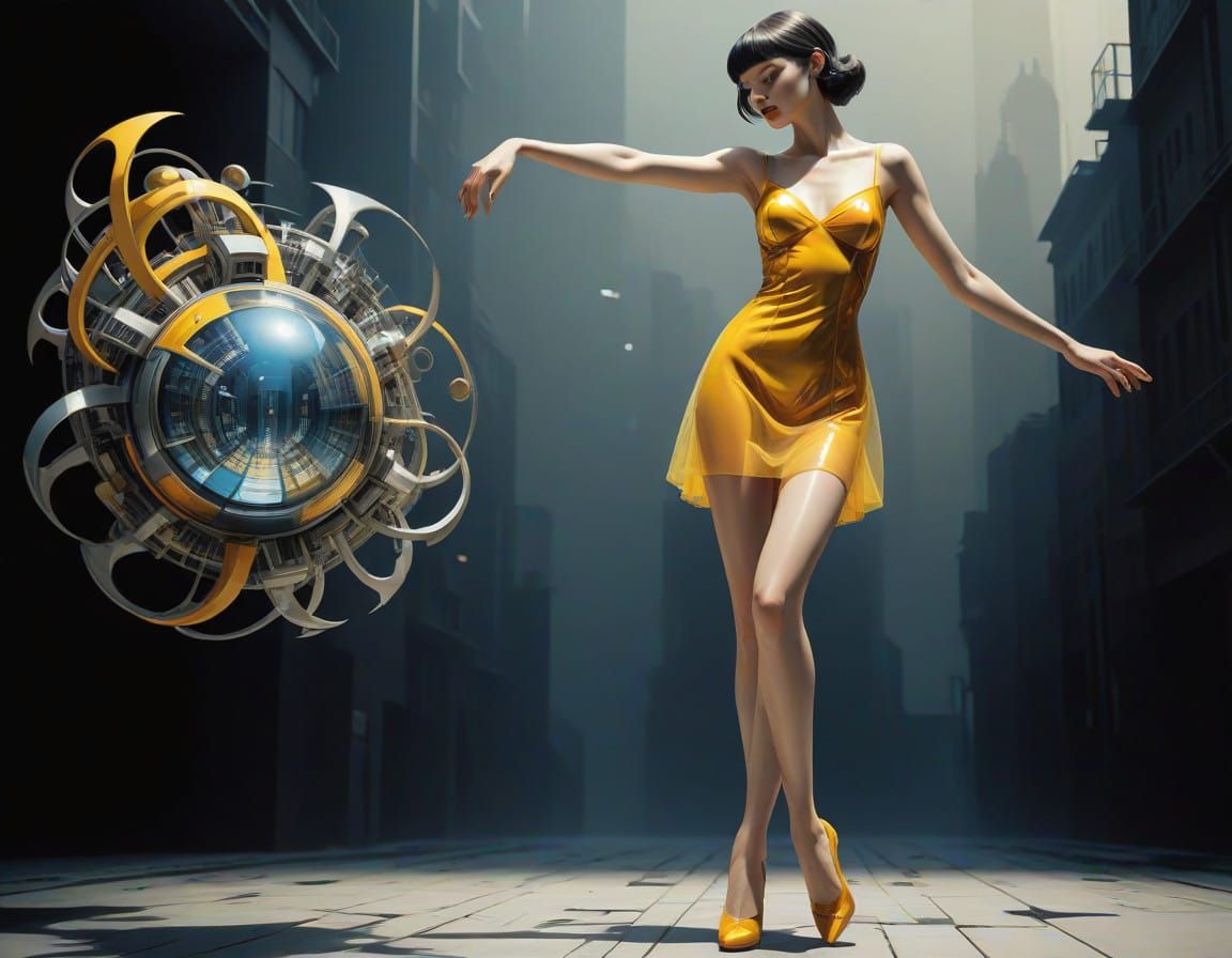 Futuristic City Goddess in Hyper-Realistic 2.5D Render