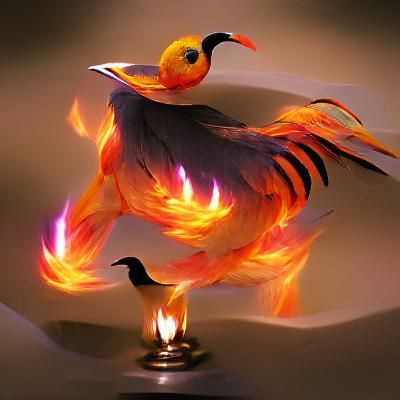 Fiery Bird Digital Rendering