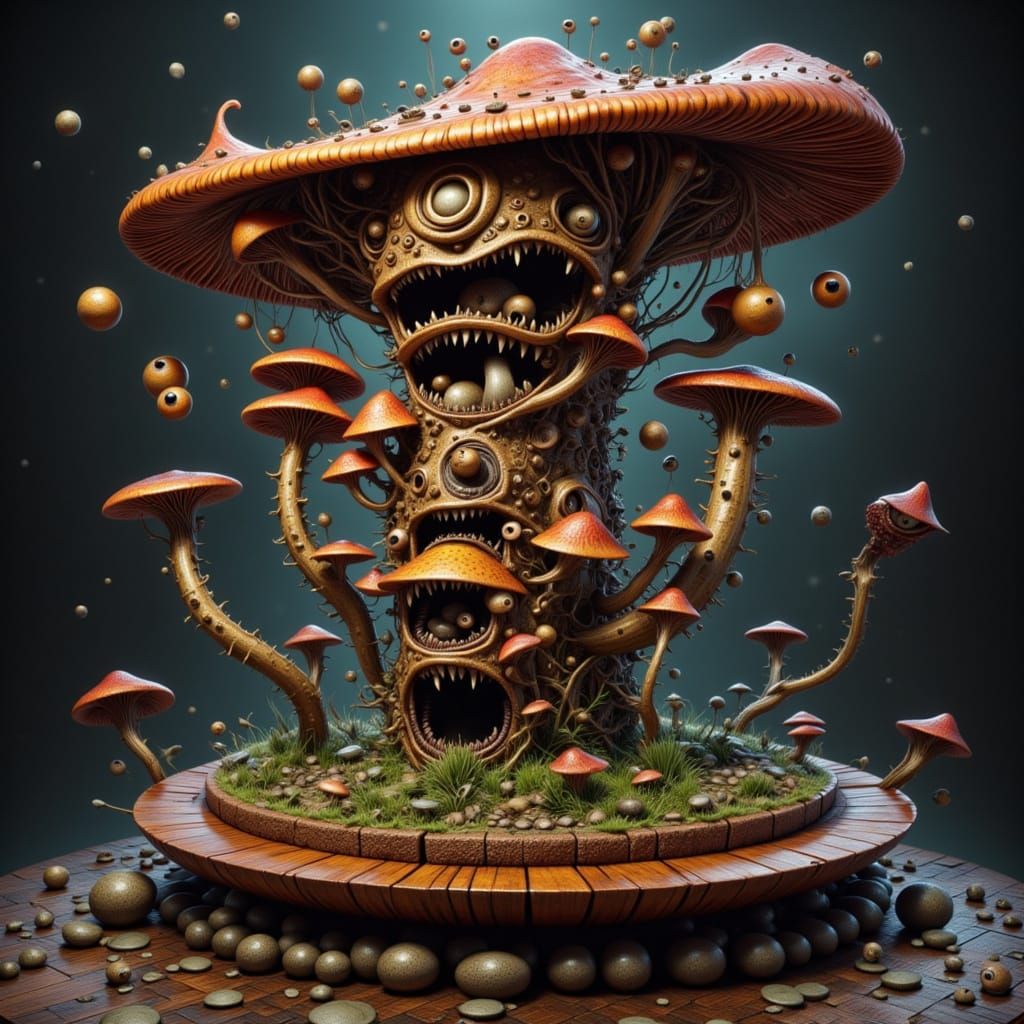 Mad Mushroom Construction Worker with Pile Driver