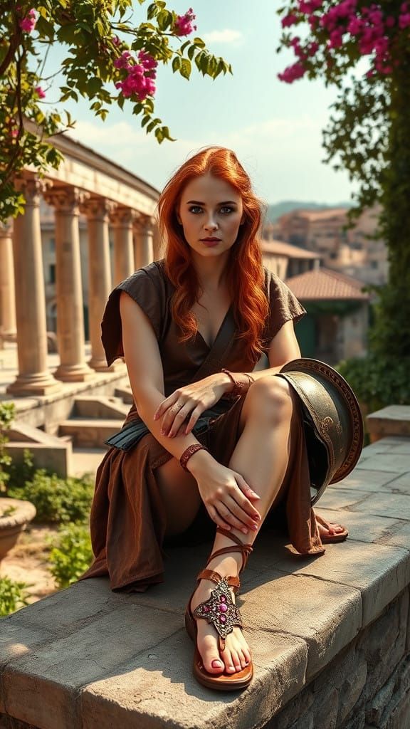 Hyperrealistic Roman Soldier Portrait in a Golden Mediterran...