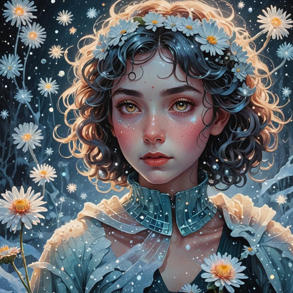 Icy Fairy Portrait in Hyper-Realistic Style