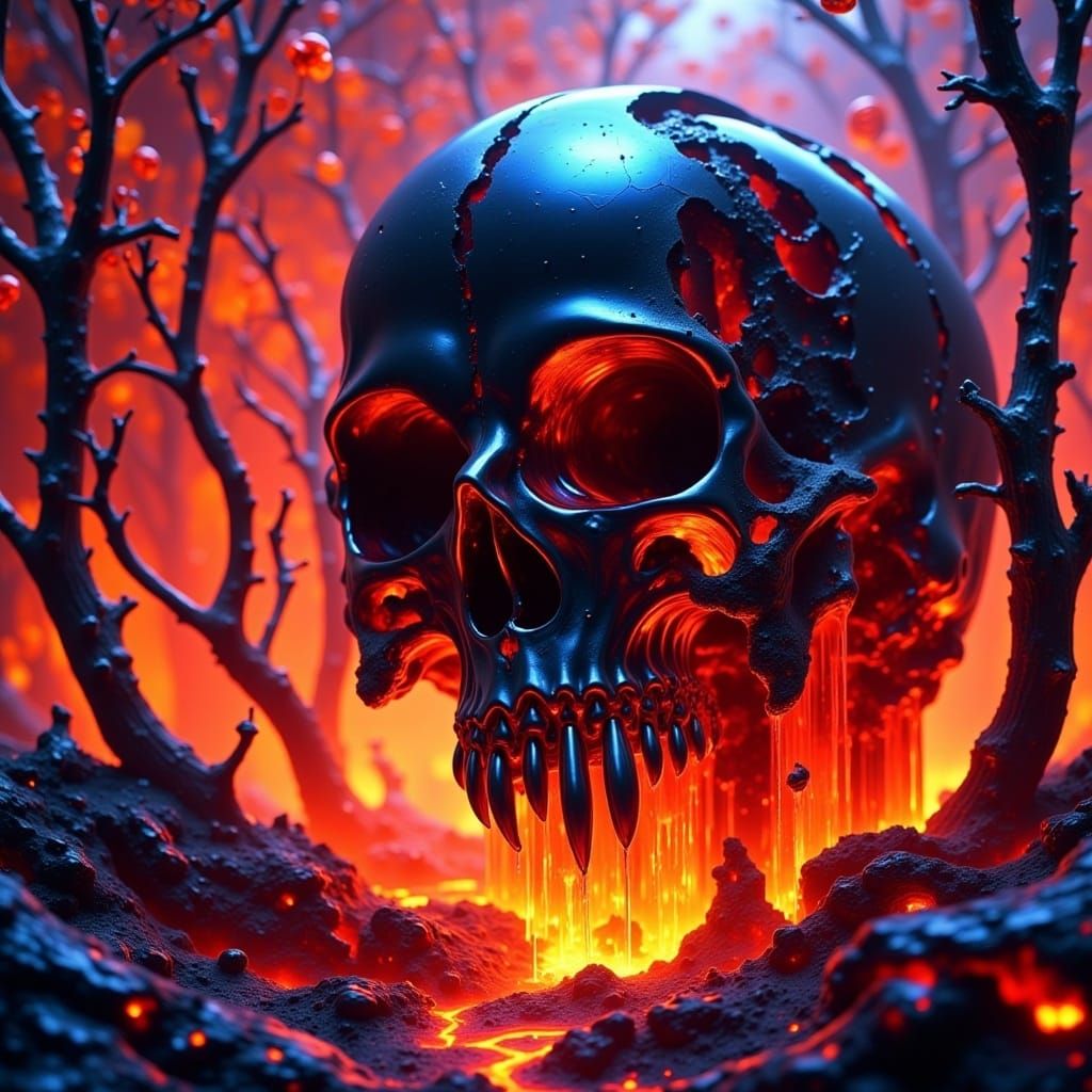 Shattering Skull with Autumn Colors