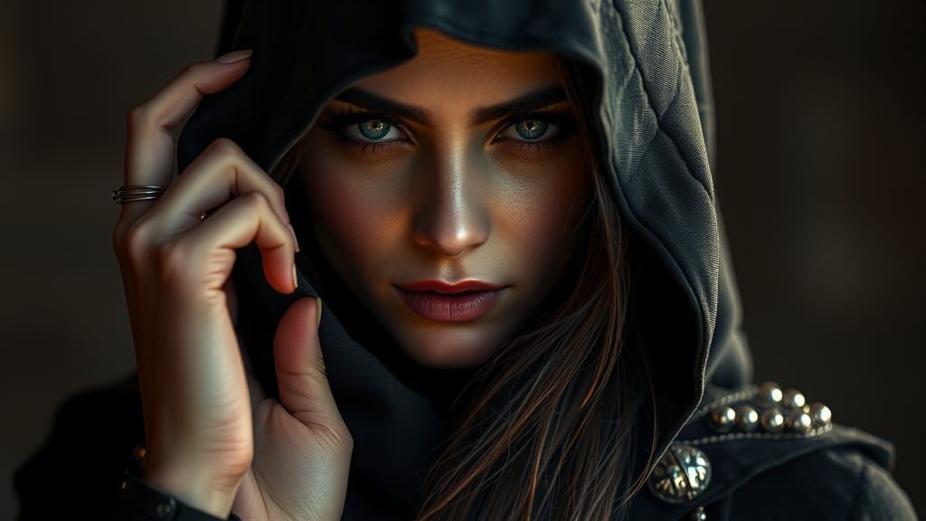 Alluring Assassin Reveals Herself: A Cinematic Portrait