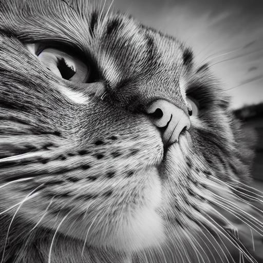 Anthropomorphic Cat Selfie in Surreal Style