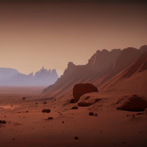 A window on mars with a rabbit