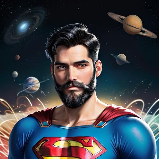Bearded Superman in Space: Impressionist Comic Art
