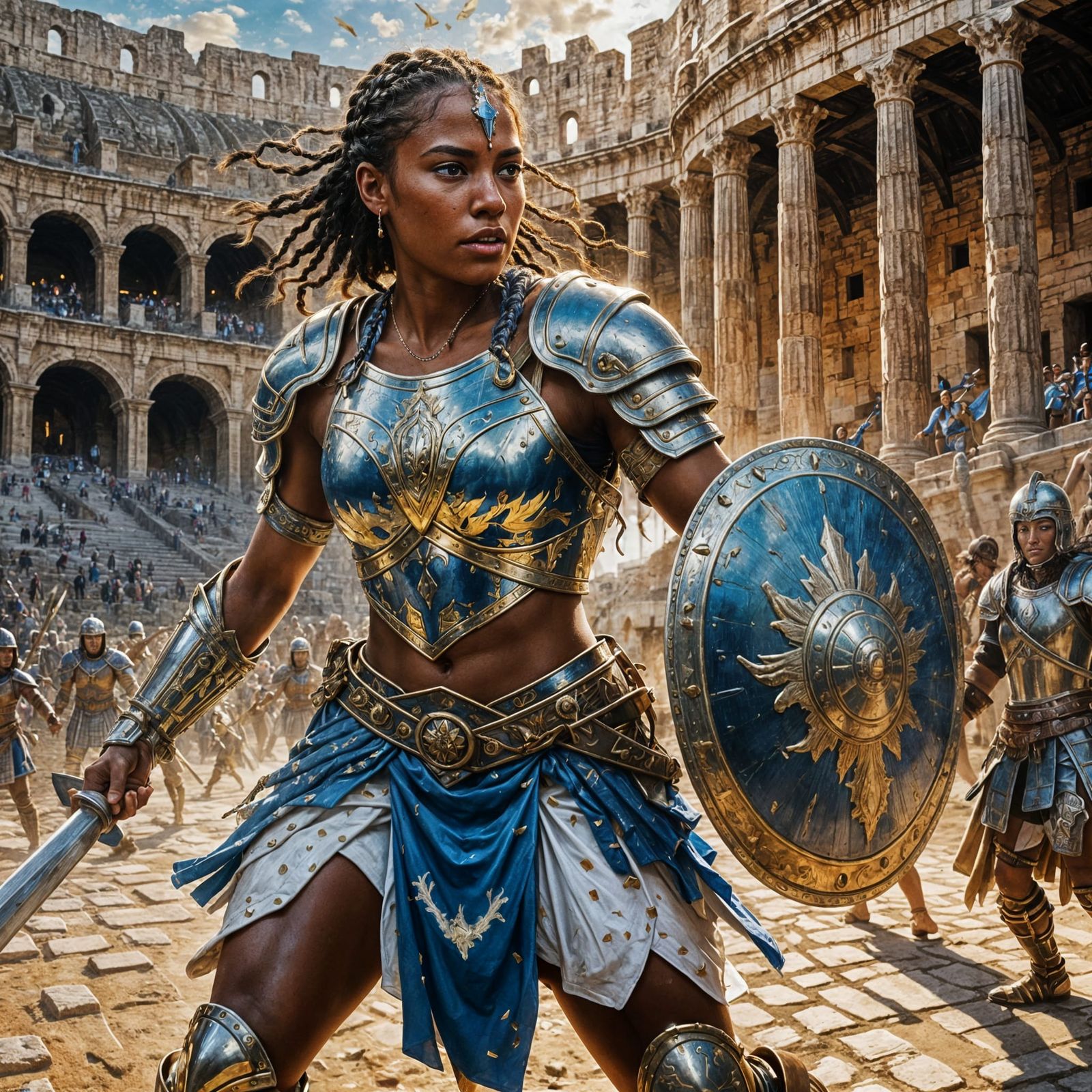 Epic Roman Gladiator Oil Painting