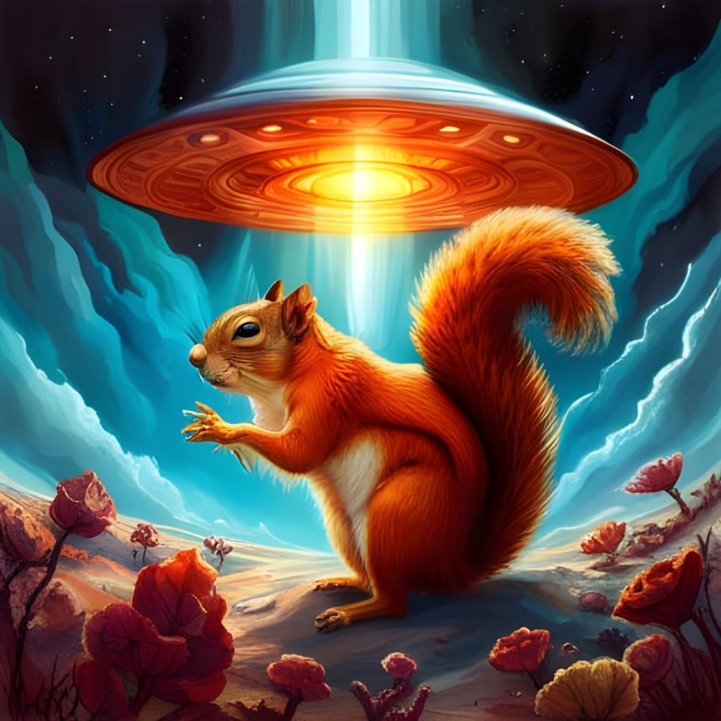 Squirrel Abduction: Desert Creature Meets Alien Spaceship