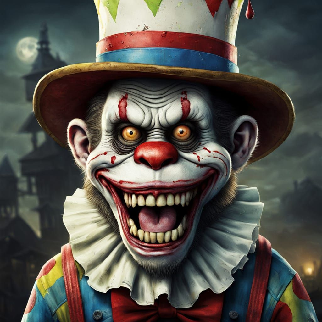 Maniacal Village Clown in a Post-Apocalyptic Landscape