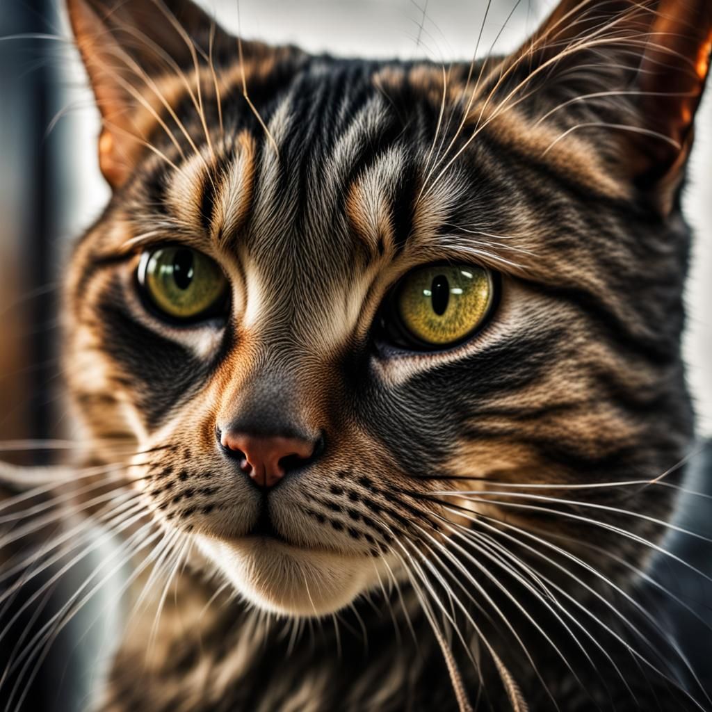 Hyperrealistic Cat Portrait in High Definition