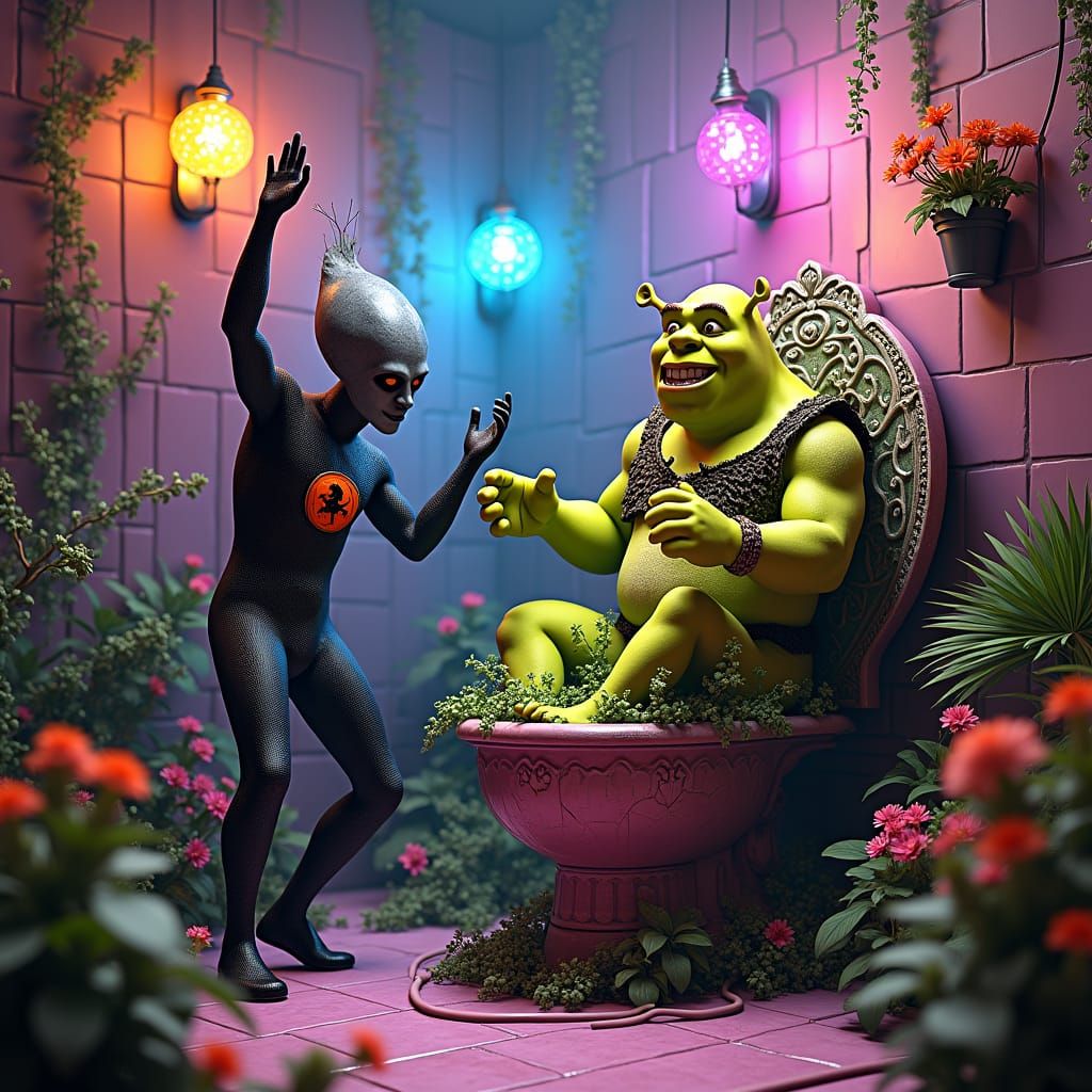Shrek and Megamind's Baroque Toilet Dance Party