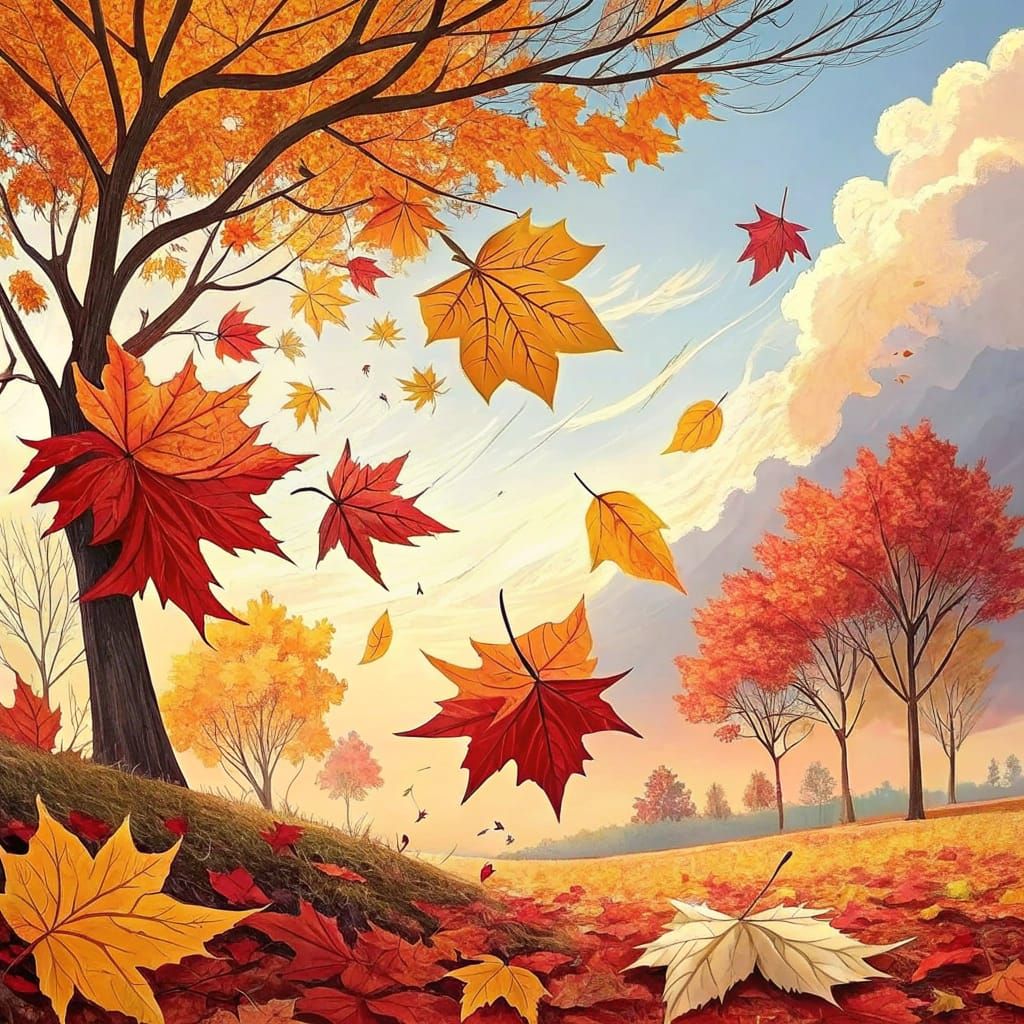 Golden Autumn Foliage in Vibrant Colors