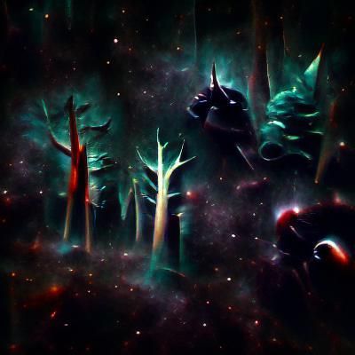 Ethereal Dark Forest in Deep Space