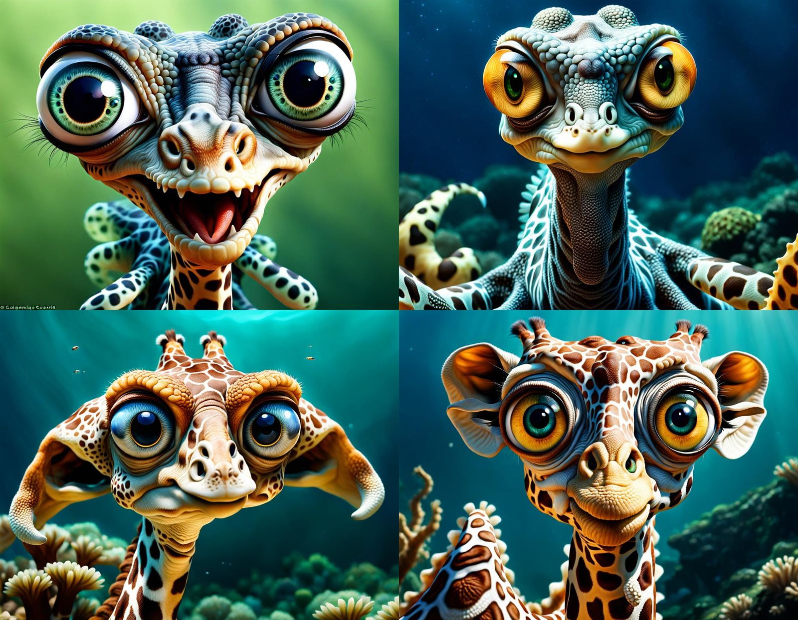 Horrific Giraffe-Calamari Hybrid with Googly Eyes