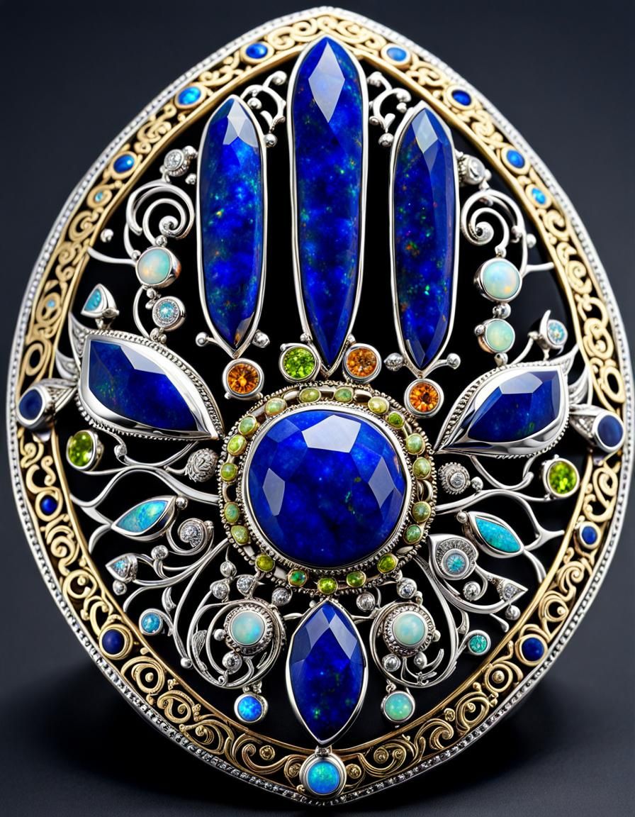 Ornate Hand of Fatima with Precious Stones